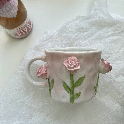 Tasse Floroux peinte à la main florale 3D