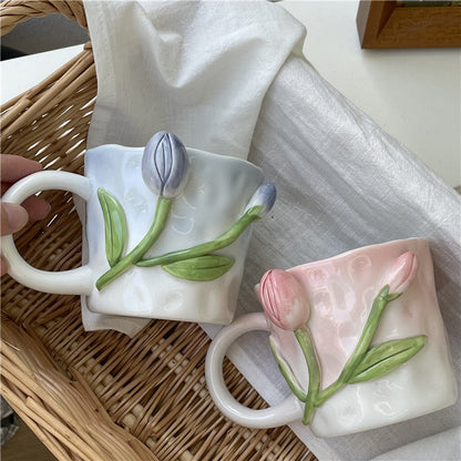 Tasse Floroux peinte à la main florale 3D