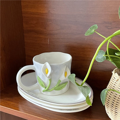 Tasse Floroux peinte à la main florale 3D