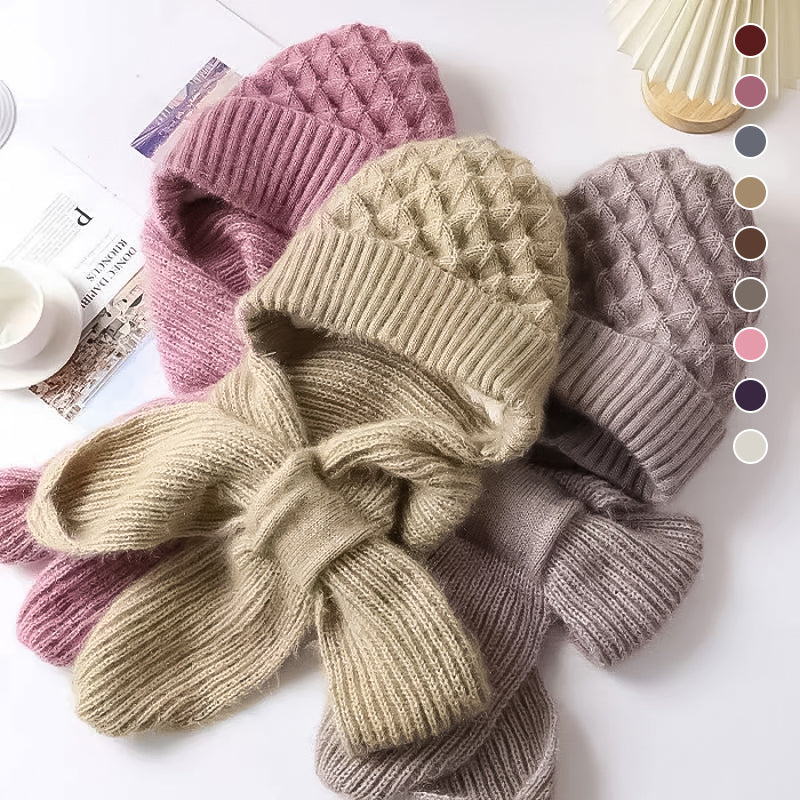 CozyWind Bonnet & Écharpe Set - Mode d'Hiver pour Femmes