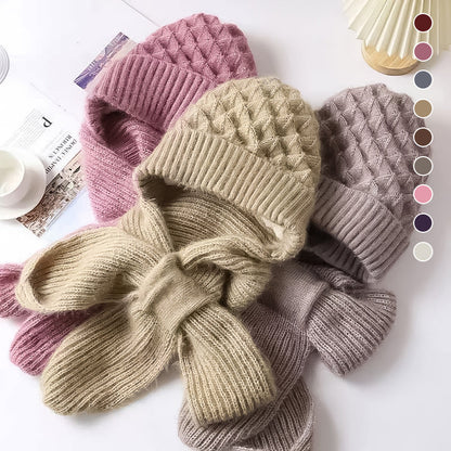 CozyWind Bonnet & Écharpe Set - Mode d'Hiver pour Femmes