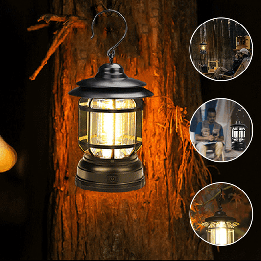 ÉclaireurVintage Lampe de jardin - Lampe portable rétro pour aventures en plein air