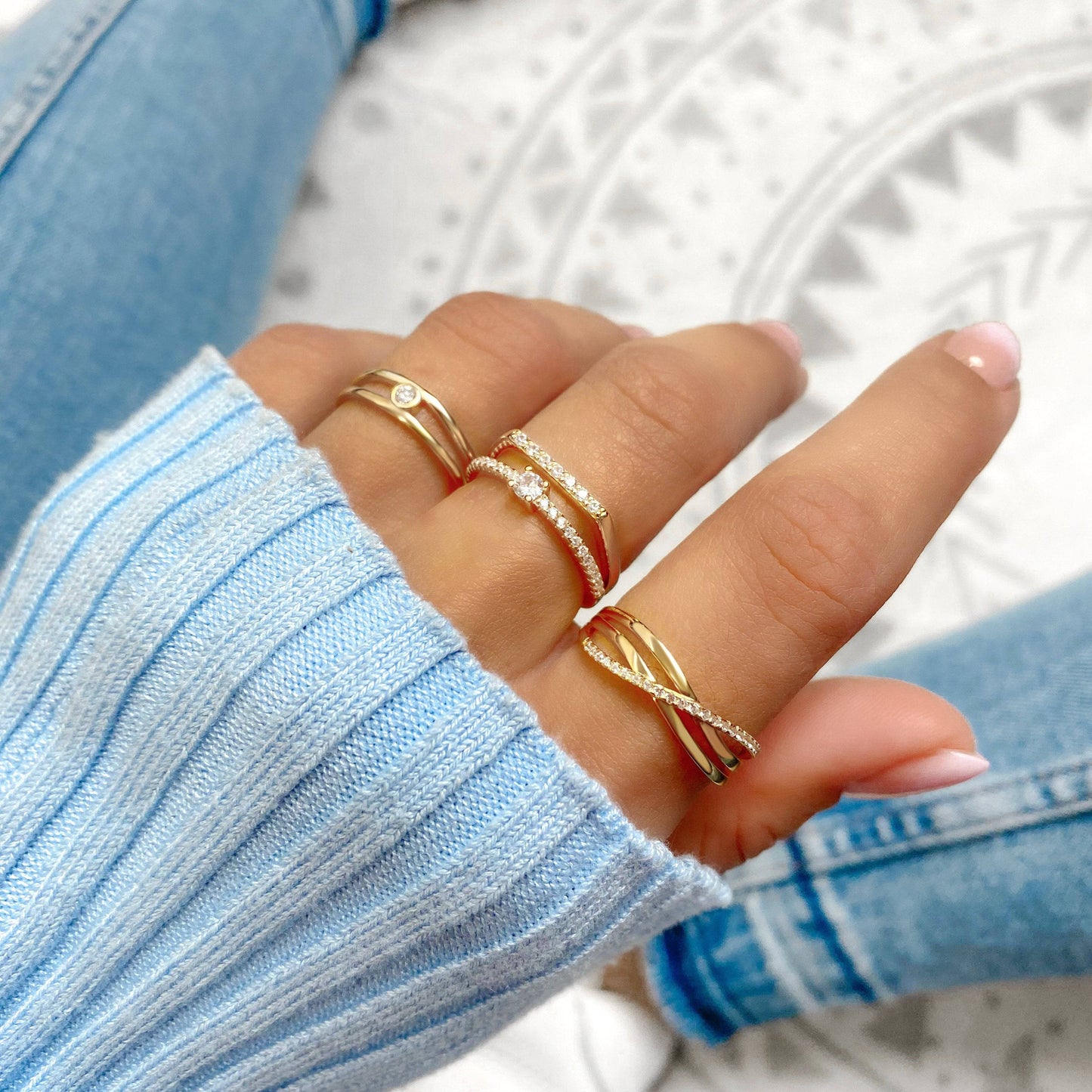 Bague Sienna Élégante avec des Pierres de Zirconia Éblouissantes