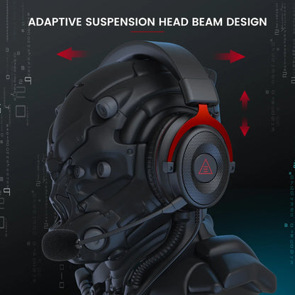 EKSA E900 Casque de jeu filaire avec microphone - TWS Réduction de bruit HiFi Stéréo Casque dynamique