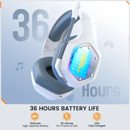 EKSA E1000 Casque de Jeu Bluetooth Sans Fil avec Micro - TWS Réduction de Bruit HiFi Stéréo Dynamique