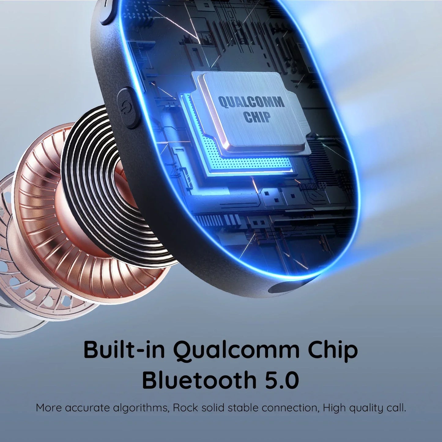 EKSA H5 Casque Sans Fil Bluetooth 5.0 avec Micro - TWS Réduction de Bruit HiFi Stéréo Casque Dynamique avec Support