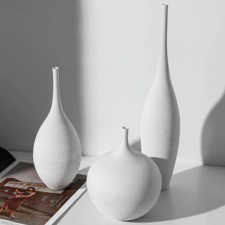 Fine vase set Floroux | Fine ceramic vases | Minimalist design | Elegant interior decor