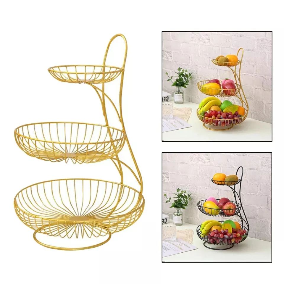 Étagère à fruits dorée