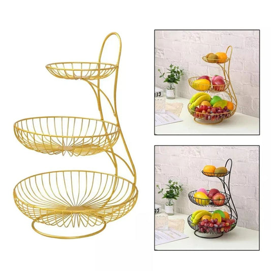 Étagère à fruits dorée