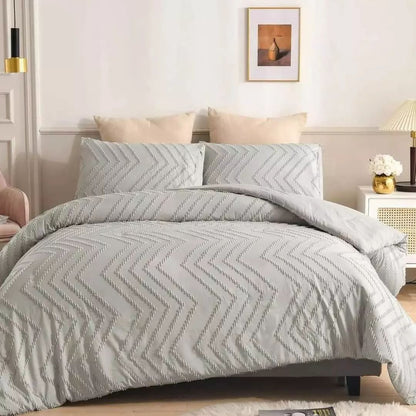 3Pc Housse de couette tuftée Wave Set