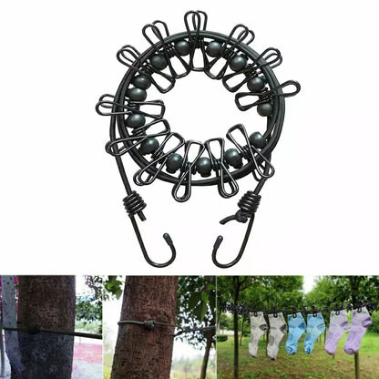 Ligne à linge portable résistant au vent extensible
