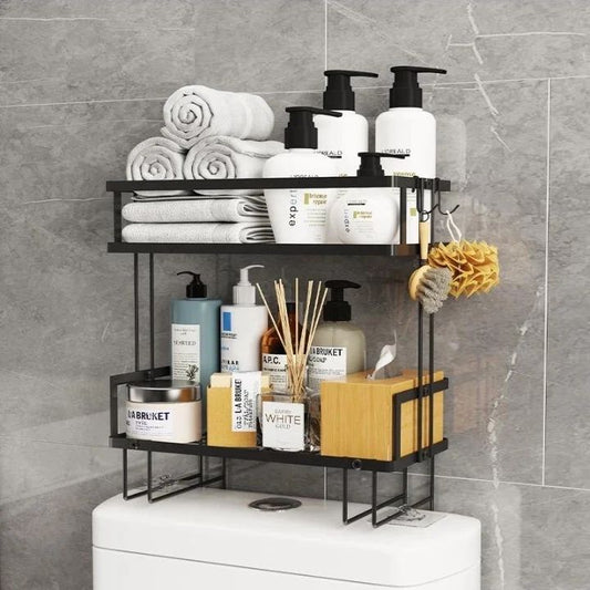 Organisateur de salle de bain en double couche au-dessus du rack/étagère des toilettes