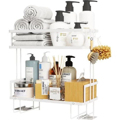 Organisateur de salle de bain en double couche au-dessus du rack/étagère des toilettes