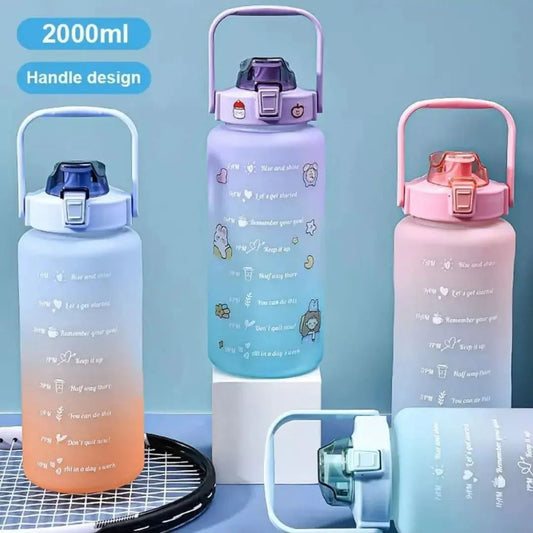 Bouteille d'eau motivationnelle 2L