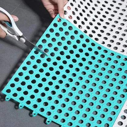 Tapis de douche baignoire avec trou de drainage étanche antidérapant découpable