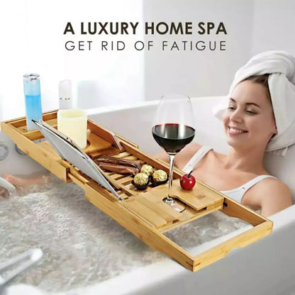 Plateau de baignoire en bambou