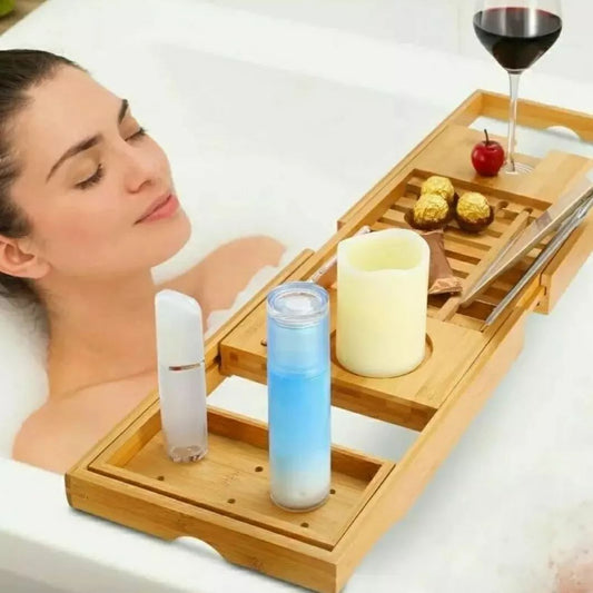 Plateau de baignoire en bambou