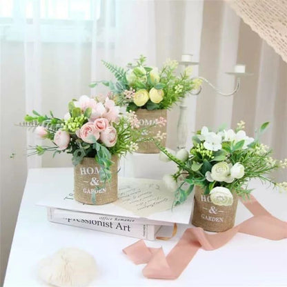 Fleurs d'hortensia avec vase