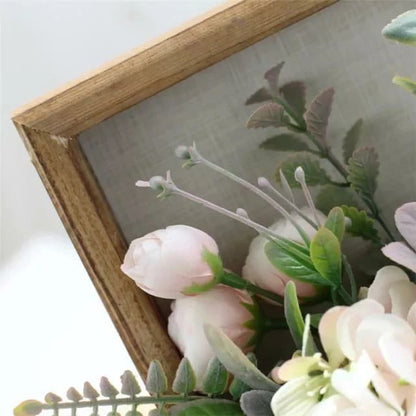 Fleurs avec cadre en bois