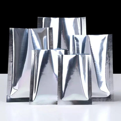 Sacs de rangement en feuille Mylar en aluminium argenté - 100pc