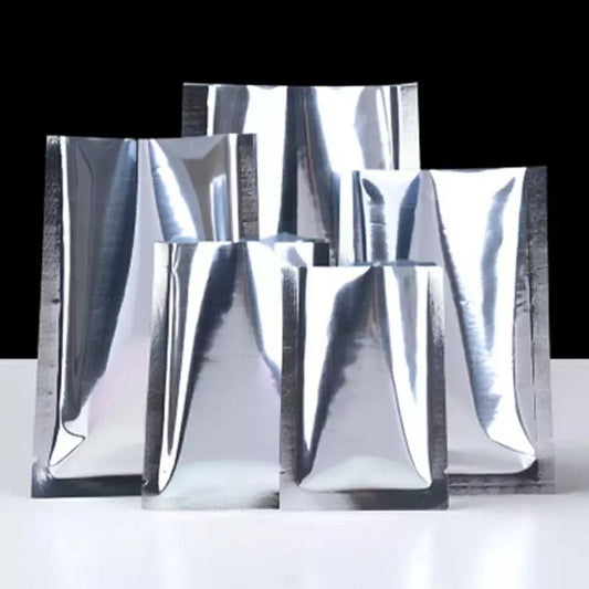 Sacs de rangement en feuille Mylar en aluminium argenté - 100pc