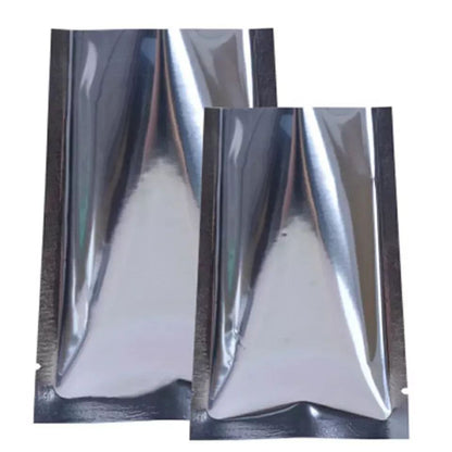 Sacs de rangement en feuille Mylar en aluminium argenté - 100pc