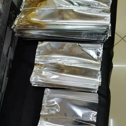 Sacs de rangement en feuille Mylar en aluminium argenté - 100pc