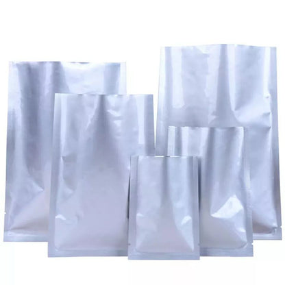 Sacs de rangement en feuille Mylar en aluminium argenté - 100pc