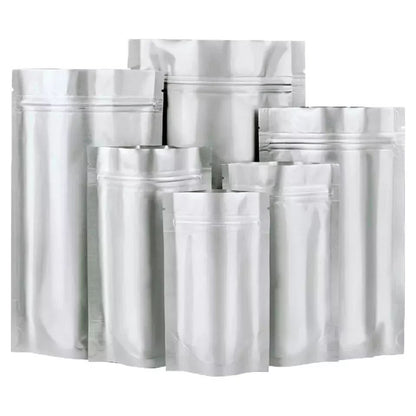 Sacs de rangement en feuille Mylar en aluminium argenté - 100pc
