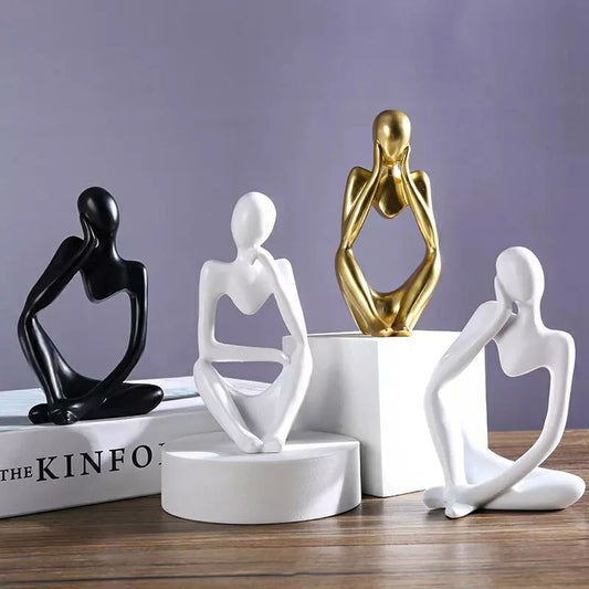 Statue de Penseur Figure Abstraite Sculpture