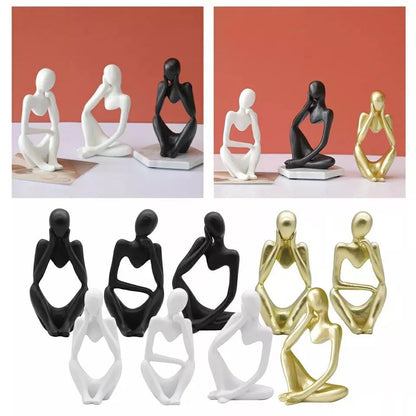 Statue de Penseur Figure Abstraite Sculpture