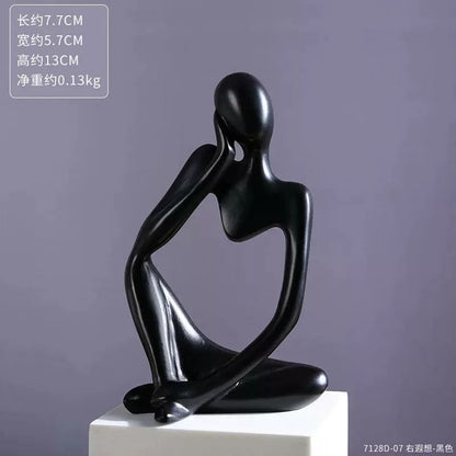 Statue de Penseur Figure Abstraite Sculpture