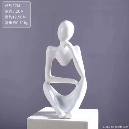 Statue de Penseur Figure Abstraite Sculpture
