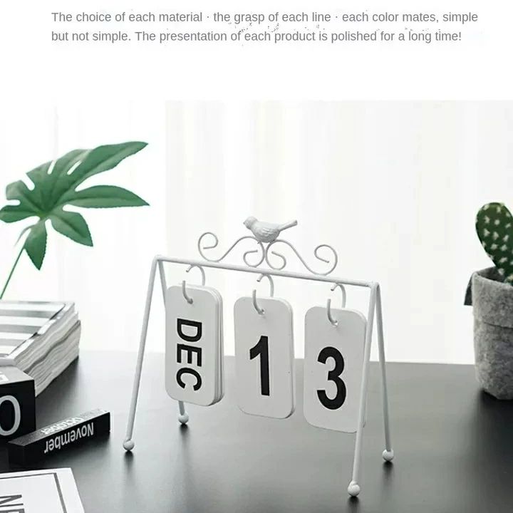 Calendrier de bureau en fer simple de l'année