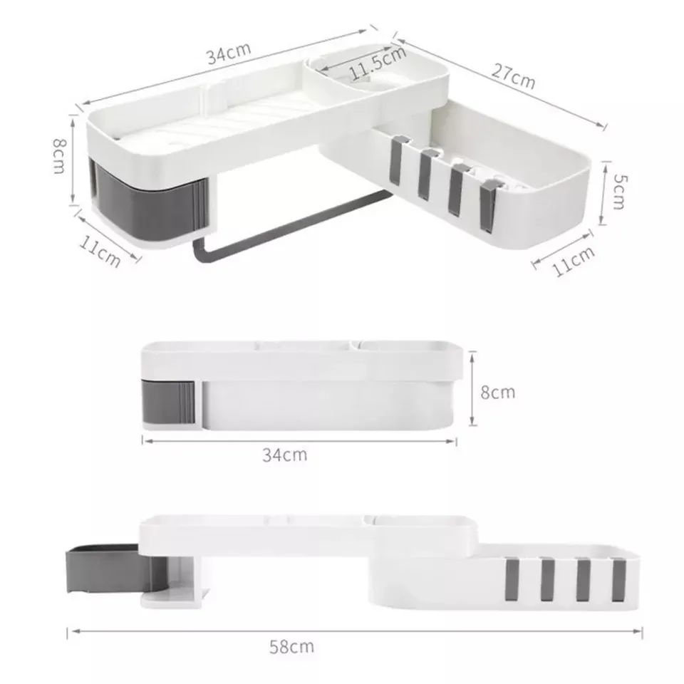 Étagère d'angle polyvalente/de salle de bains