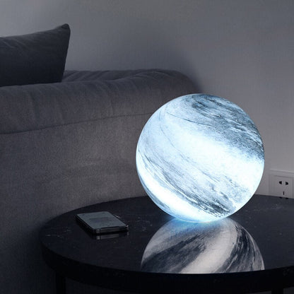 Floroux Lunar Floor Lamp | Elegant LED Glass Lamp | Ambient Light for the Home | Planetary Decoration | USB Charging