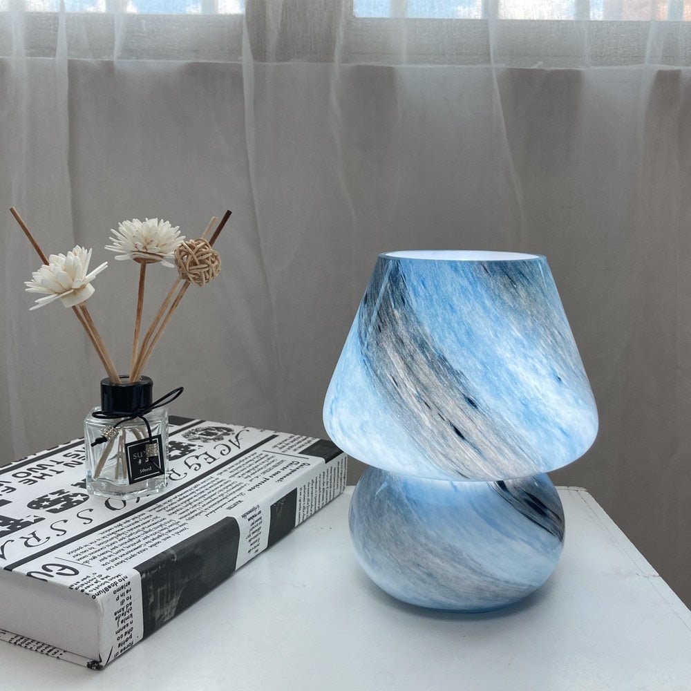 Floroux Glass Lamp Mushroom | Nordic Design Table Lamp | Ambient Light for the Home