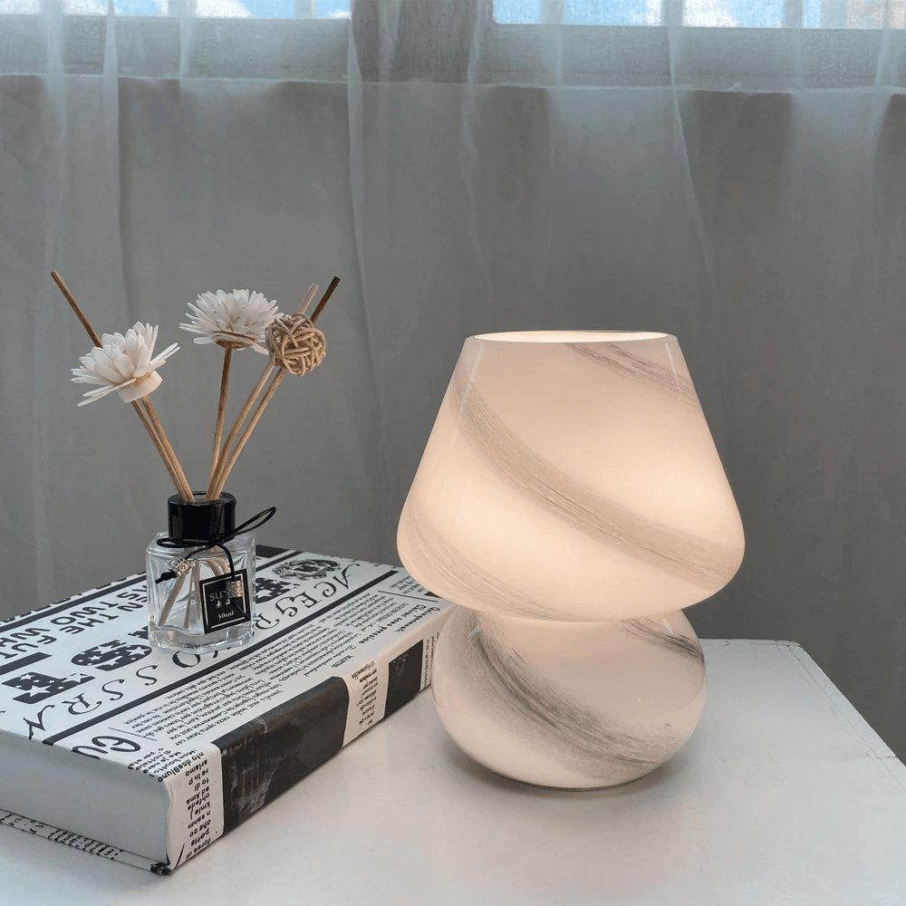 Floroux Glass Lamp Mushroom | Nordic Design Table Lamp | Ambient Light for the Home