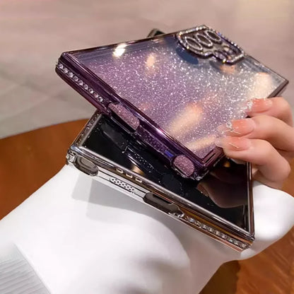 Coque de téléphone en dégradé à paillettes brillantes de luxe pour Samsung S23 S22 S24 Ultra S23 Plus A55 A35 A25 A15 A05S avec plaque en diamant en TPU