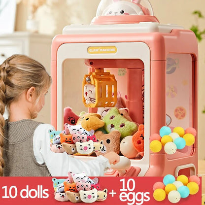 Mini machine à jouets à griffes pour enfants - Jeu de grabber en peluche à pièces avec lumières et musique