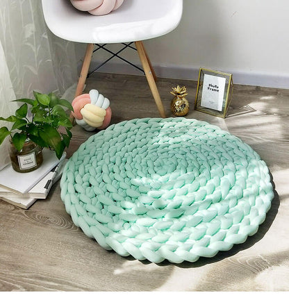 Tapis rond tricoté