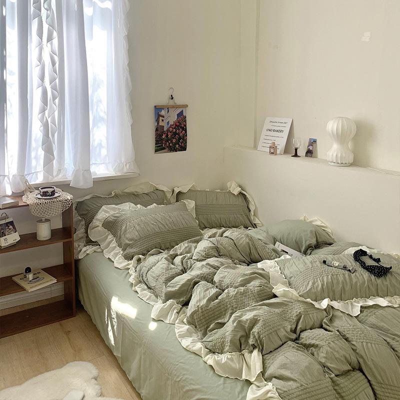 Floroux Ensemble de literie en volants doux