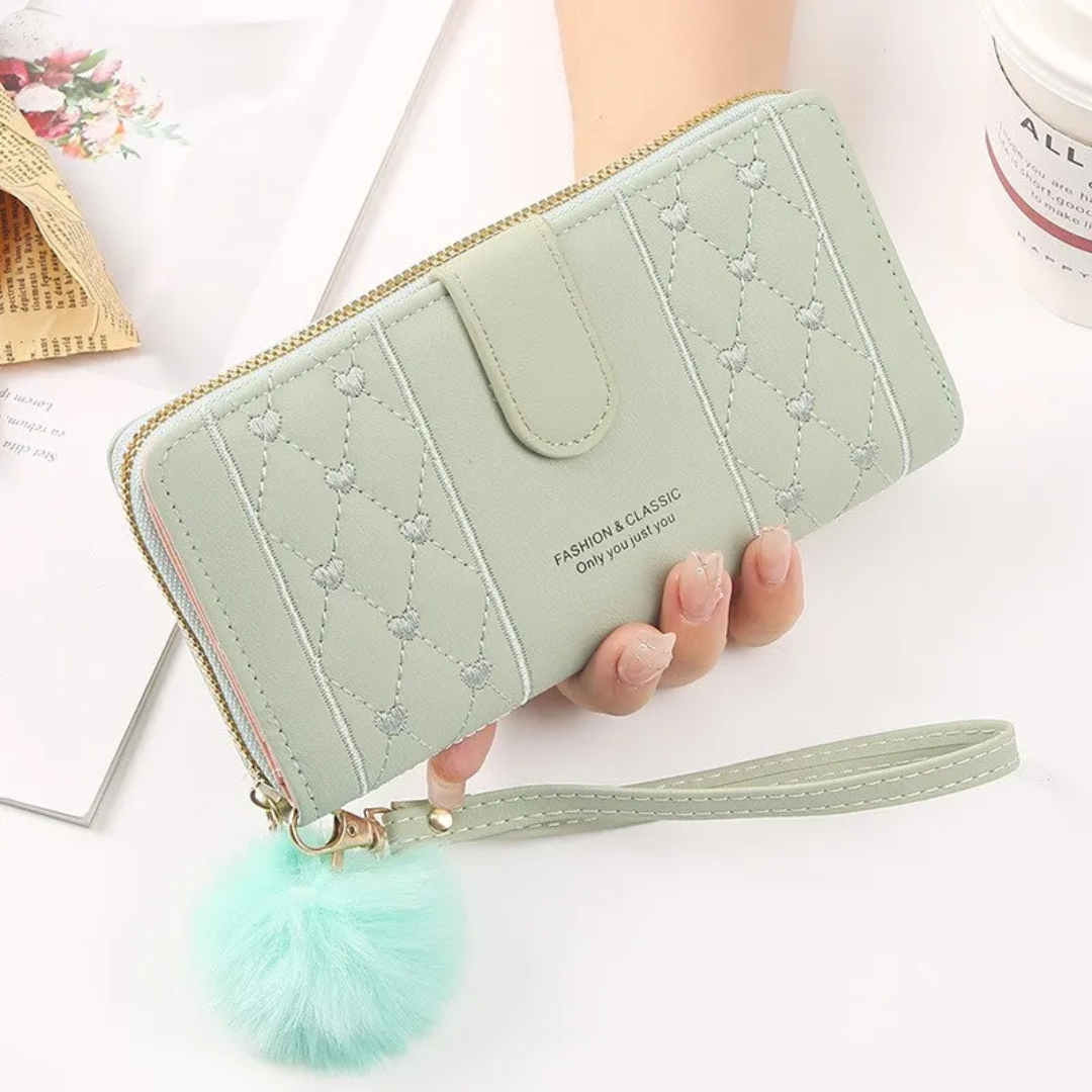 EmbroiWallet - Portefeuille Élégante avec Bracelet de Poignet