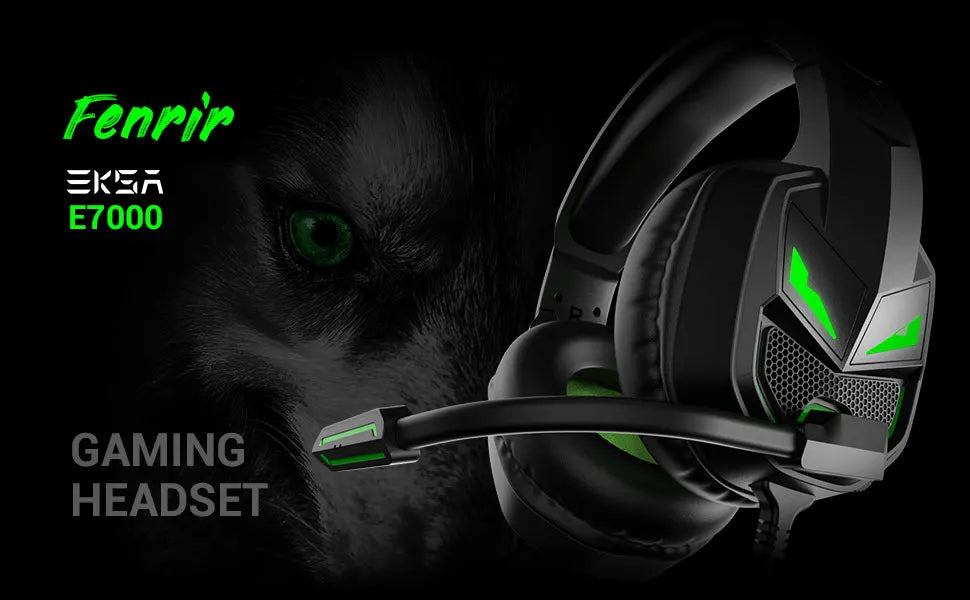 EKSA Fenrir Casque Gaming PC Filaire avec Microphone Réducteur de Bruit - TWS Réduction de Bruit HiFi Stéréo Surround 7.1 Casque Dynamique