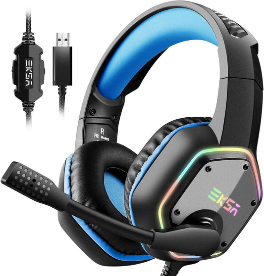 EKSA E1000 Casque Gaming Filaire avec Micro - TWS Réduction de Bruit HiFi Stéréo Surround 7.1 Casque Dynamique