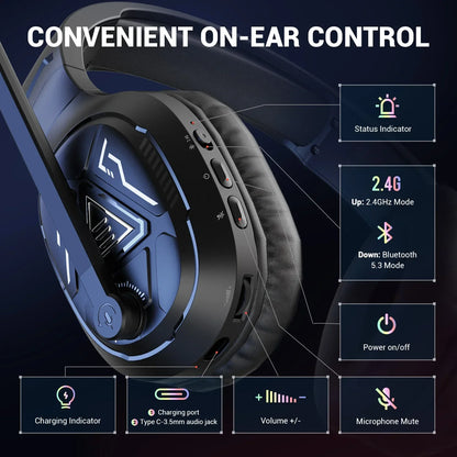 EKSA E5 Casque sans fil Bluetooth 5.3 avec microphone - TWS Casque dynamique HiFi stéréo avec réduction de bruit