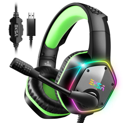 EKSA E1000 Casque Gaming Filaire avec Micro - TWS Réduction de Bruit HiFi Stéréo Surround 7.1 Casque Dynamique