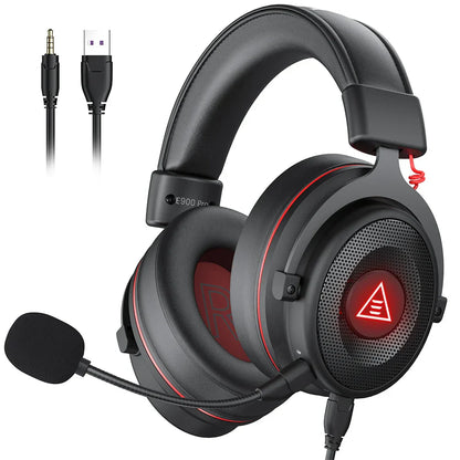 EKSA E900 Pro Casque de jeux câblé avec microphone - TWS Réduction de bruit HiFi Stéréo Surround 7.1 Casque dynamique
