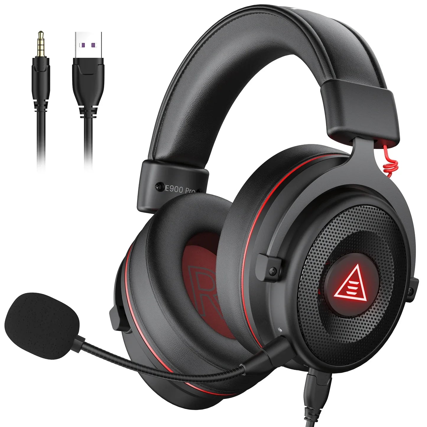 EKSA E900 Pro Casque de jeu filaire circum-auriculaire avec microphone - TWS suppression de bruit HiFi stéréo dynamique