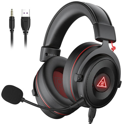 EKSA E900 Pro Casque de jeu filaire circum-auriculaire avec microphone - TWS suppression de bruit HiFi stéréo dynamique